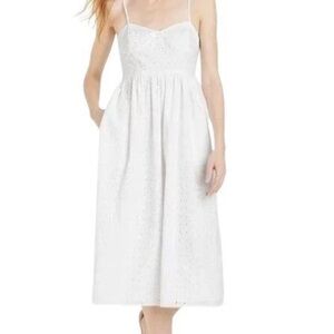 A New‎ Day Eyelet White Tea Length Midi Dress
